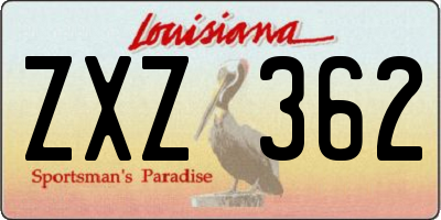 LA license plate ZXZ362