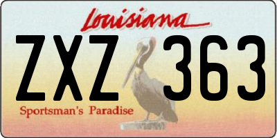 LA license plate ZXZ363