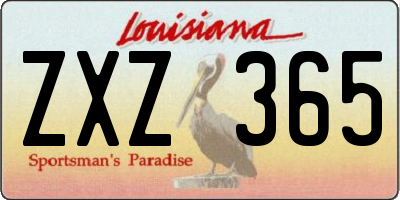 LA license plate ZXZ365
