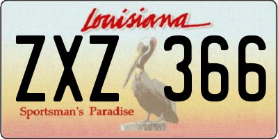 LA license plate ZXZ366