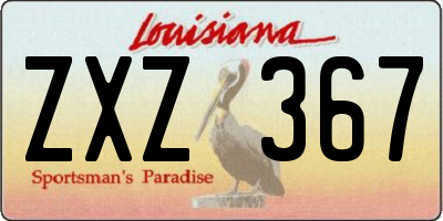 LA license plate ZXZ367