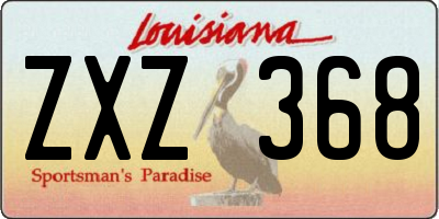 LA license plate ZXZ368