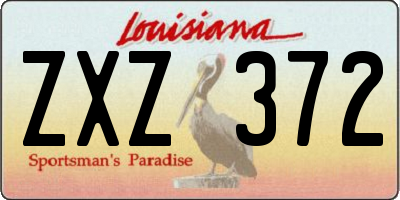 LA license plate ZXZ372