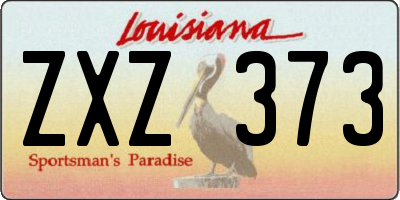 LA license plate ZXZ373