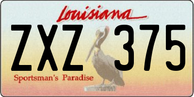 LA license plate ZXZ375
