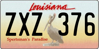 LA license plate ZXZ376