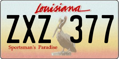 LA license plate ZXZ377