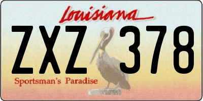 LA license plate ZXZ378