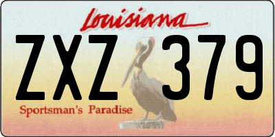 LA license plate ZXZ379