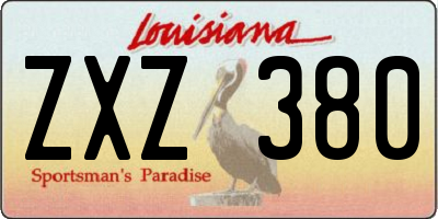 LA license plate ZXZ380