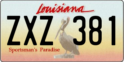LA license plate ZXZ381