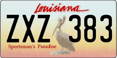 LA license plate ZXZ383