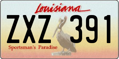 LA license plate ZXZ391