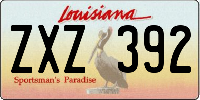 LA license plate ZXZ392