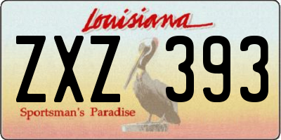 LA license plate ZXZ393