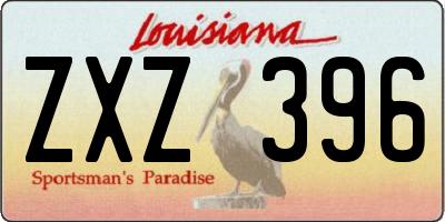 LA license plate ZXZ396