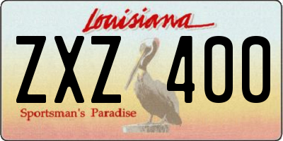 LA license plate ZXZ400