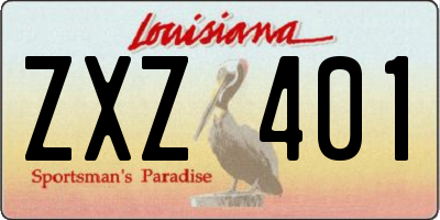 LA license plate ZXZ401
