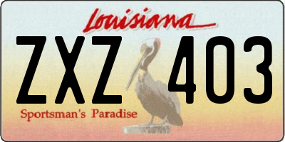 LA license plate ZXZ403