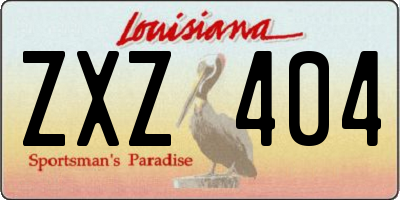 LA license plate ZXZ404