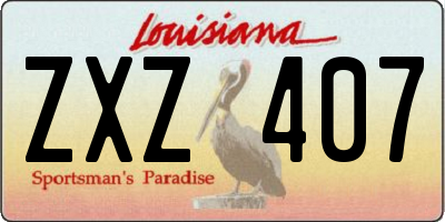 LA license plate ZXZ407