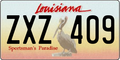 LA license plate ZXZ409