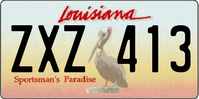 LA license plate ZXZ413