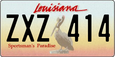 LA license plate ZXZ414