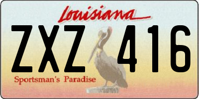 LA license plate ZXZ416
