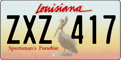 LA license plate ZXZ417