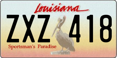 LA license plate ZXZ418