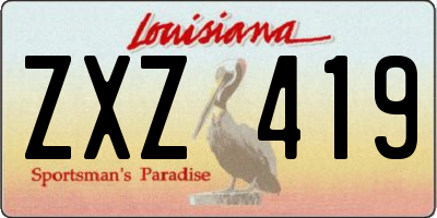LA license plate ZXZ419