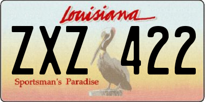 LA license plate ZXZ422