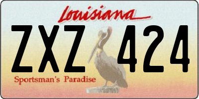 LA license plate ZXZ424