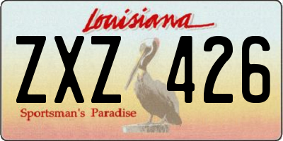 LA license plate ZXZ426