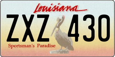 LA license plate ZXZ430