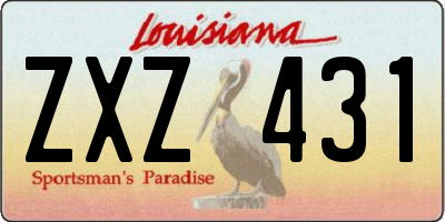 LA license plate ZXZ431