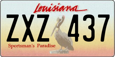 LA license plate ZXZ437