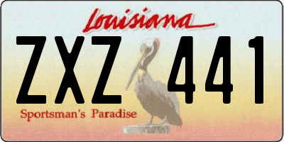 LA license plate ZXZ441