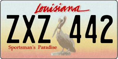 LA license plate ZXZ442