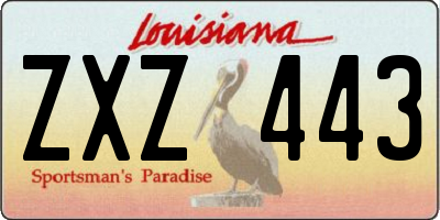 LA license plate ZXZ443