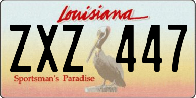 LA license plate ZXZ447