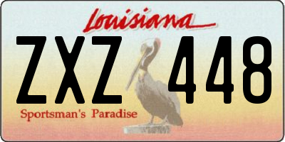 LA license plate ZXZ448