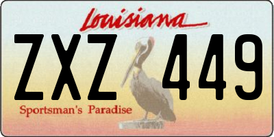 LA license plate ZXZ449
