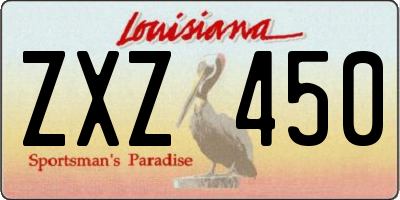 LA license plate ZXZ450