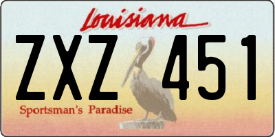LA license plate ZXZ451