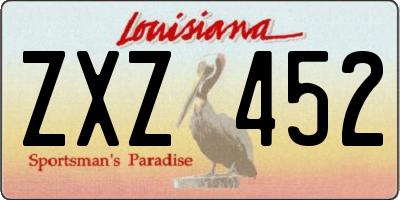LA license plate ZXZ452