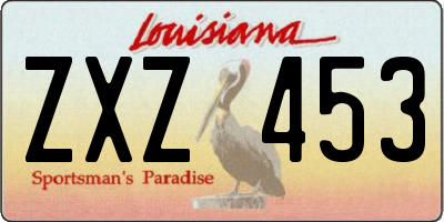 LA license plate ZXZ453