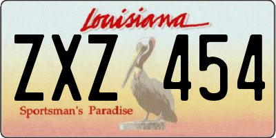 LA license plate ZXZ454
