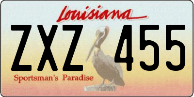 LA license plate ZXZ455